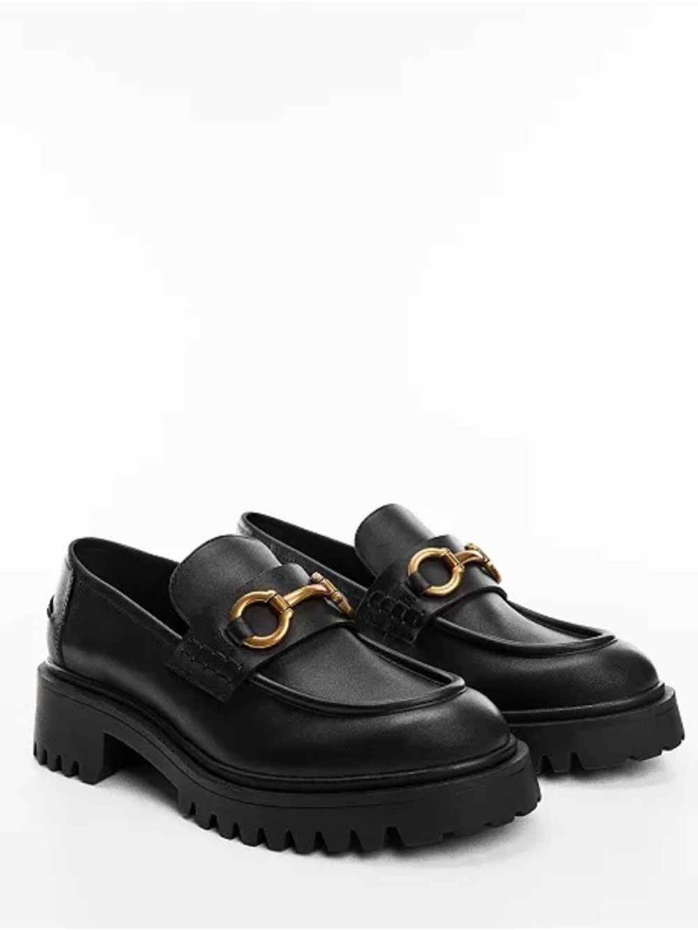 Mango Track Sole Leather Moccasins